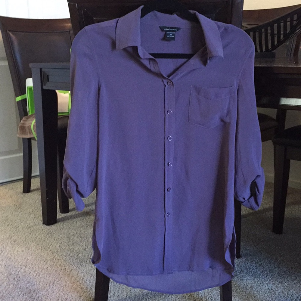 Sheer Button Down Blouse